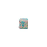 Evle EF014-Q8 Leaf Pink Blue Desenli Kare Metal Saklama Kabı