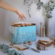 Evle ER002-9F Botanica Blue Desenli Ekmeklik