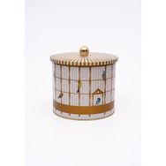 Evle ER146-T7 Bird Cage Desenli Yuvarlak Metal Saklama Kabı