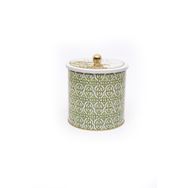 Evle ER147-4G Forrest Green Desenli Yuvarlak Metal Saklama Kabı