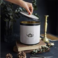 Evle ER147-8F Azura Tea Desenli Yuvarlak Metal Saklama Kabı