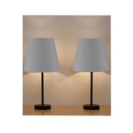 EVLight Black 2'li Abajur Metal Masa Lambası Antrasit