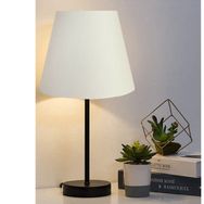 EVLight Black Tekli Metal Masa Lambası Beyaz Abajur