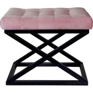 Evodeko 40x50 cm Siyah Çapraz Ayaklı Pembe Puf