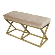 Evodeko Beyaz Altın Bench Puf