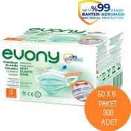 Evony 3 Katlı Filtreli Burun Telli 300 Adet Cerrahi Maske