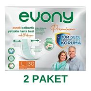Evony Premium Belbantlı L 2x30 Adet Esnek Yetişkin Hasta Bezi