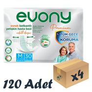 Evony Premium Yetişkin Bel Bantlı Tekstil Yüzey M Orta 120 Adet Hasta Bezi