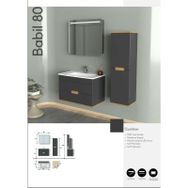 Evros Siyah 80 cm Babil Banyo Dolabı