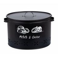 Evstyle Siyah 18 lt Metal Bölmeli Patates Soğan Kovası