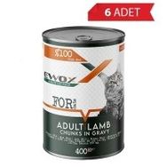Ewox Kuzulu Parça Etli 6x400 gr Yetişkin Kedi Konservesi