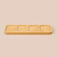 Excellent Houseware 33 cm Açık Kahverengi Bambu Servis Tabağı
