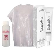 Exicolor 30 Volüm Peroksit + Boya Naylonu + 60 ml Lila Gümüş Tüp Saç Boyası