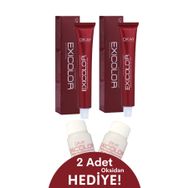 Exicolor 60 ml 8.7 Karamel 2 Adet Oksidan 4'lü Krem Saç Boyası