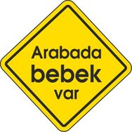 Extra Fix 12x12 cm Pvc Arabada Bebek Var Uyarı Levhası