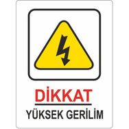 Extra Fix Pvc Dikkat Yüksek Gerilim Uyarı Levhası