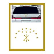 Eyba Sticker 20x12 cm Altın Adige Çerkez Bayrak Sembolü Araba Sticker