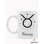 Eylül Design Boğa Burcu Özel Tasarım Baskılı Kupa Bardak Zodiac Beyaz Kupa