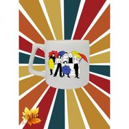 Eylül Design Friends Karakterler Özel Tasarım Baskılı Lüks Seramik Kupa Bardak