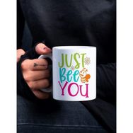 Eylül Design Just Bee You Yazılı Eğlenceli Özel Baskılı Kupa Bardak