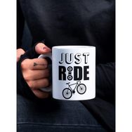 Eylül Design Just Ride Yazılı Bisiklet Temalı Özel Tasarım Kupa Bardak