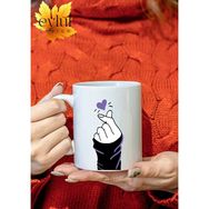 Eylül Design Kalp Kore Özel Tasarım K-Pop Baskılı Özel Tasarım Kupa Bardak