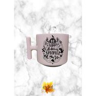 Eylül Design Krem Rengi T Saplı Be Happy Motivasyon Özel Tasarım Baskılı T Kupa
