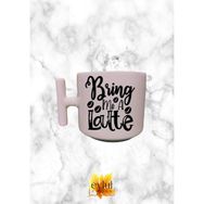 Eylül Design Krem Rengi T Saplı Bring Me A Latte Kahve Özel Tasarım Baskılı T Kupa