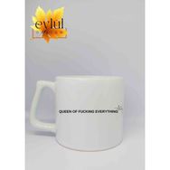 Eylül Design Queen Of Everything Yazılı Özel Tasarım Baskılı Lüks Seramik Kupa