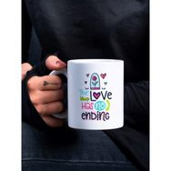 Eylül Design Renkli Lettering Serisi True Love Özel Tasarım Baskılı Kupa Bardak Eğlenceli Kupa