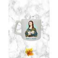 Eylül Design Sanat ve Kediler Mona Lisa Özel Tasarım Baskılı Seramik Kupa Bardak
