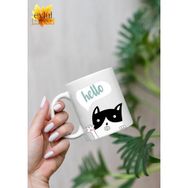 Eylül Design Sevimli Kedi Temalı Sevimli Özel Tasarım Baskılı Kupa Bardak