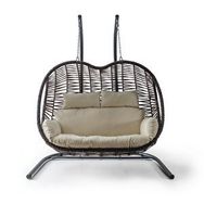 Eymense Pop Çift Kişilik Rattan Krem Salıncak