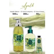 Eyüp Sabri Tuncer Ayvalık Zeytin Vücut Losyonu 280 ml Köpük Sabun 500 ml ve 50 ml Krem