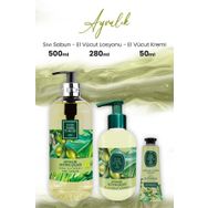 Eyüp Sabri Tuncer Ayvalık Zeytin Vücut Losyonu 280 ml Sıvı Sabun 500 ml ve 50 ml Krem
