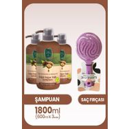 Eyüp Sabri Tuncer Doğal Argan Yağlı 3x600 ml Şampuan + Saç Fırçası