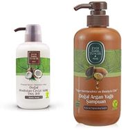 Eyüp Sabri Tuncer Doğal Hindistan Cevizi Sütlü 600 ml Duş Jeli + Doğal Argan Yağlı 600 ml Şampuan