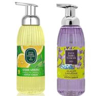 Eyüp Sabri Tuncer Doğal Zeytinyağlı 500 ml 2'li Paket Alaçatı Lavantası - Çeşme Limonu Köpük Sabun