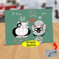 F4FBC I Love You Romantik Kediler 99 Parça Puzzle Yapboz Tablo