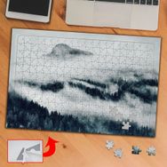F764E Sisli Ağaçlar Ve Dağlar 240 Parça Puzzle Yapboz Tablo