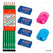 Faber Castell 12 Adet Kurşun Kalem + 4 Adet Silgi + 2 Adet Kalemtıraş