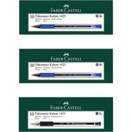 Faber Castell 1425 20 Mavi 10 Siyah İğne Uç Tükenmez Kalem