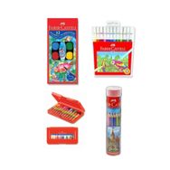Faber Castell 4 Lü Boyama Seti 12li Çantalı Pastel+sulu+tüp Kuru+keçeli Kalem FABERSET2