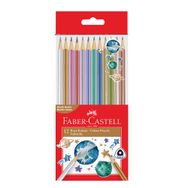 Faber Castell 5171000006000 Üçgen Metalik 12'li Kuru Boya Kalemi