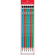 Faber Castell 6 Adet Köşeli Mercanlı Kurşun Kalem