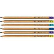 Faber Castell 6'lı Naturel Silgili Kurşun Kalem