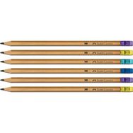 Faber Castell 6'lı Naturel Silgili Kurşun Kalem