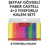 Faber Castell 8'li Şeffaf Renkler Fosforlu Kalem Seti