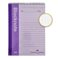 Faber Castell A4 80 Yaprak Kareli Metalik Renk Bloknot Defter