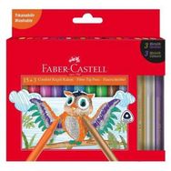 Faber Castell Comfort 15+3 Metalik Keçeli Kalem